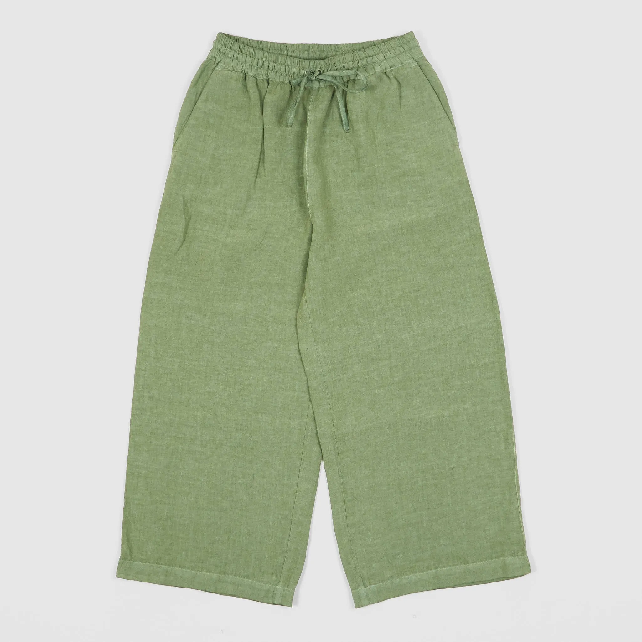 120% Lino Ladies Wide Cut Linen Easy  Pants