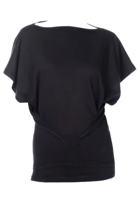1980s Issey Miyake Plantation Vintage Black Avant Garde Top