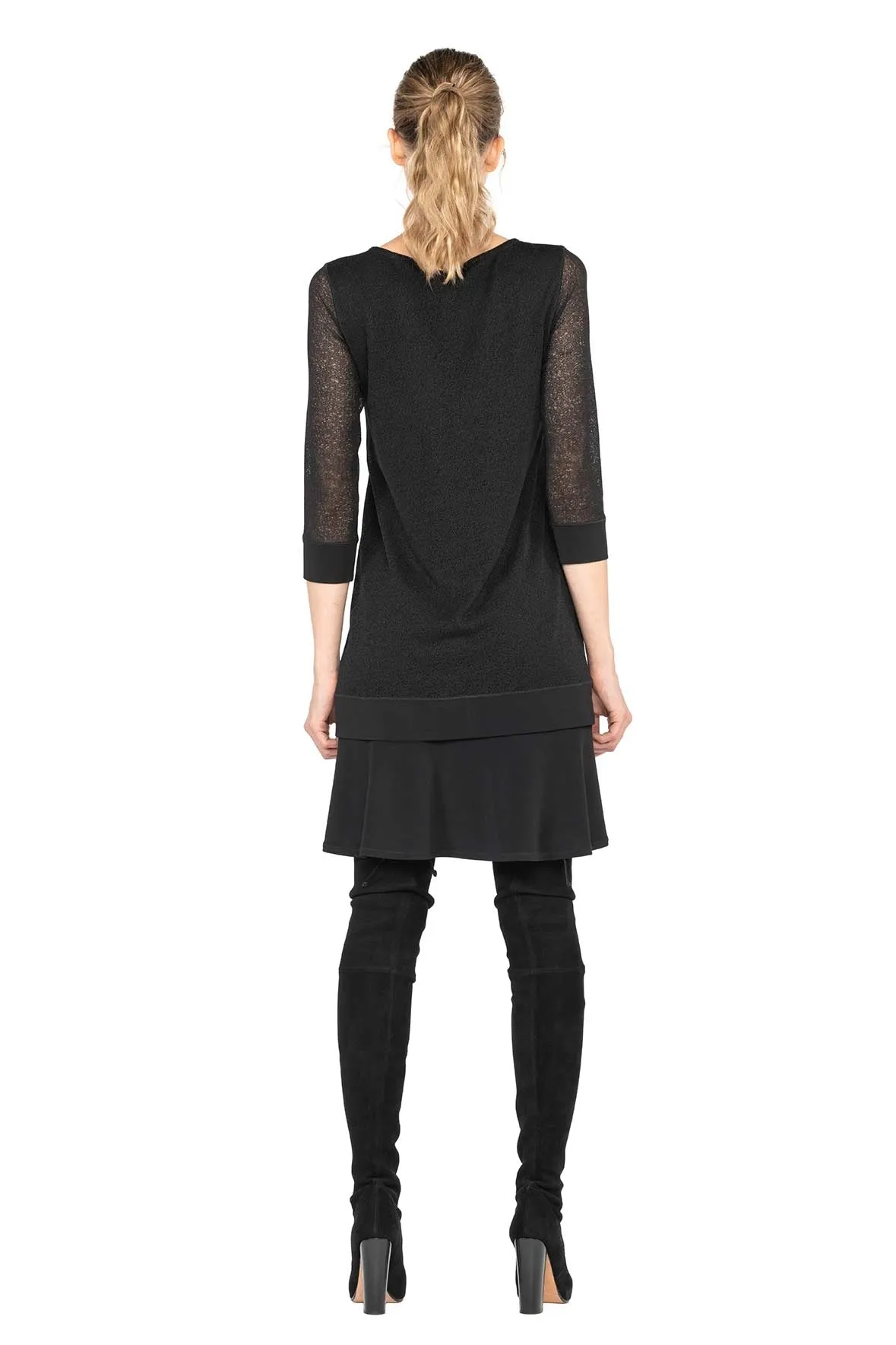 3/4 SLV LONGER TUNIC DRESS