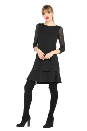 3/4 SLV LONGER TUNIC DRESS