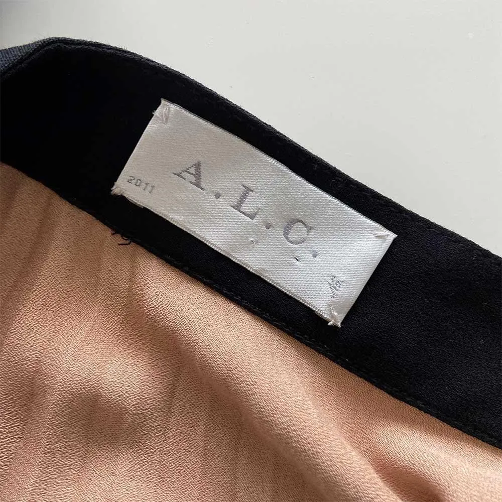 A.L.C “Helene” Tan Black Pleated Skirt