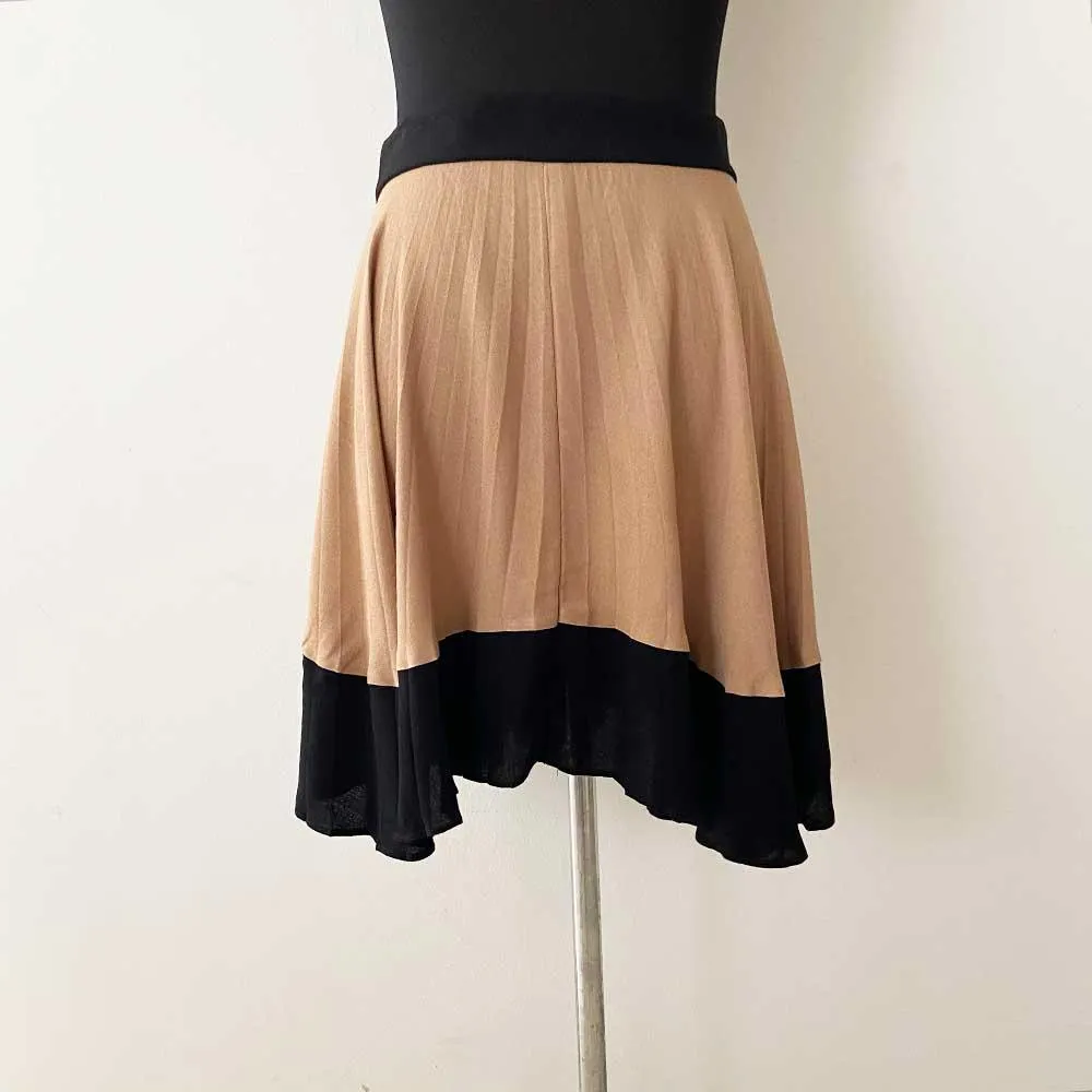 A.L.C “Helene” Tan Black Pleated Skirt