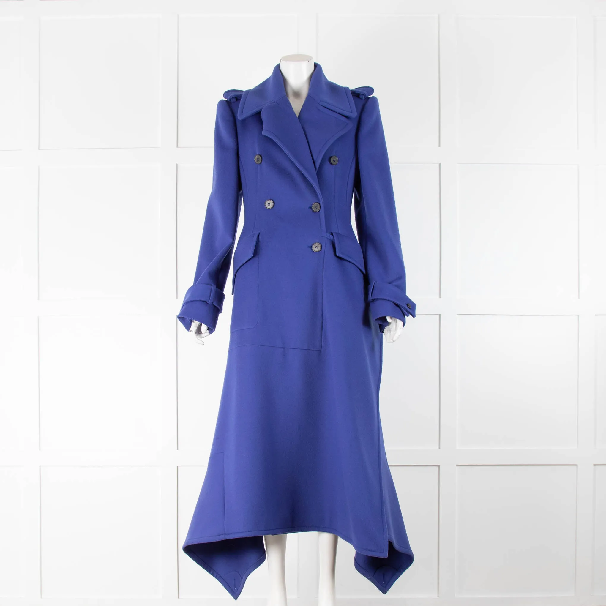 Alexander McQueen Royal Blue Military Coat
