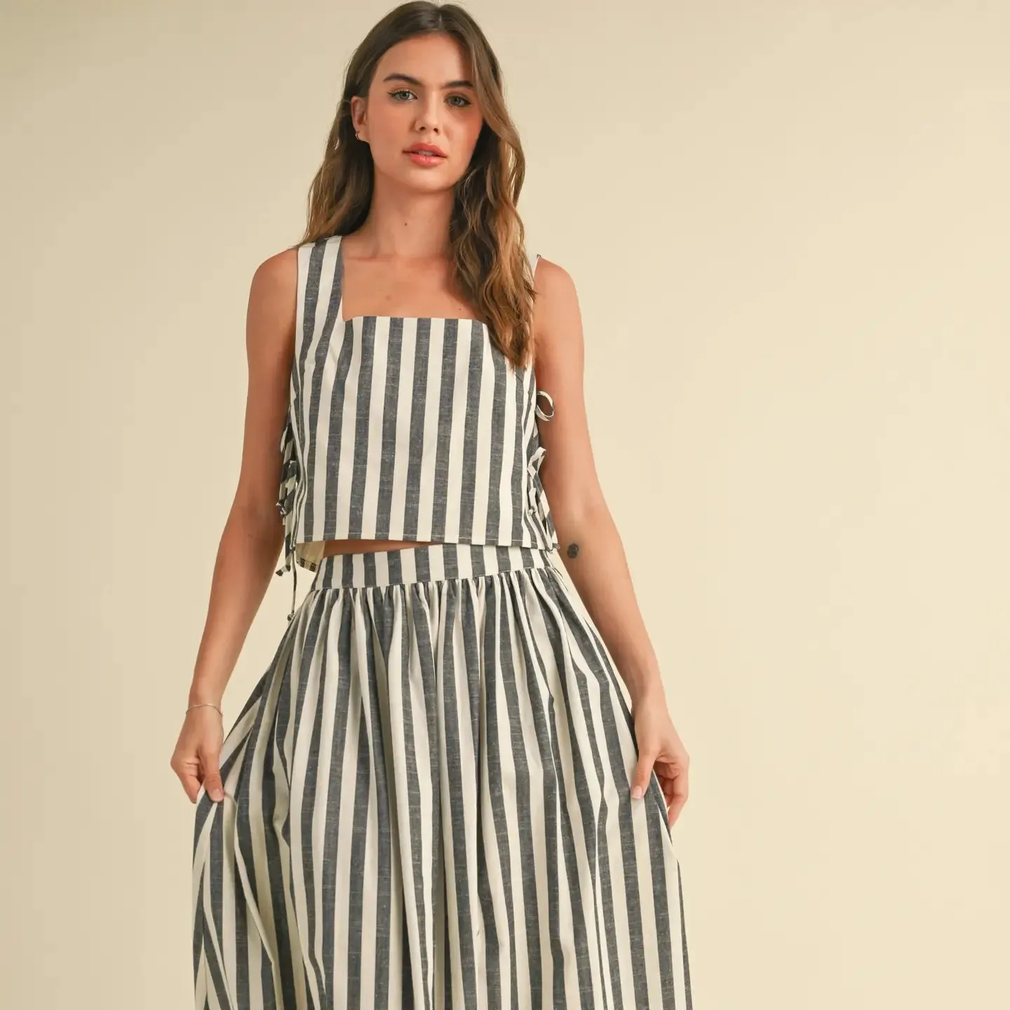 Alicia Striped Skirt Set