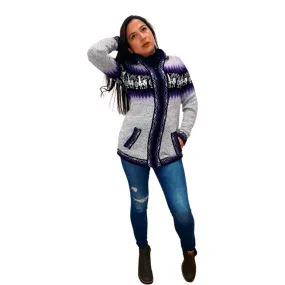 Alpaca Blend Zip Up Hooded Sweatshirt