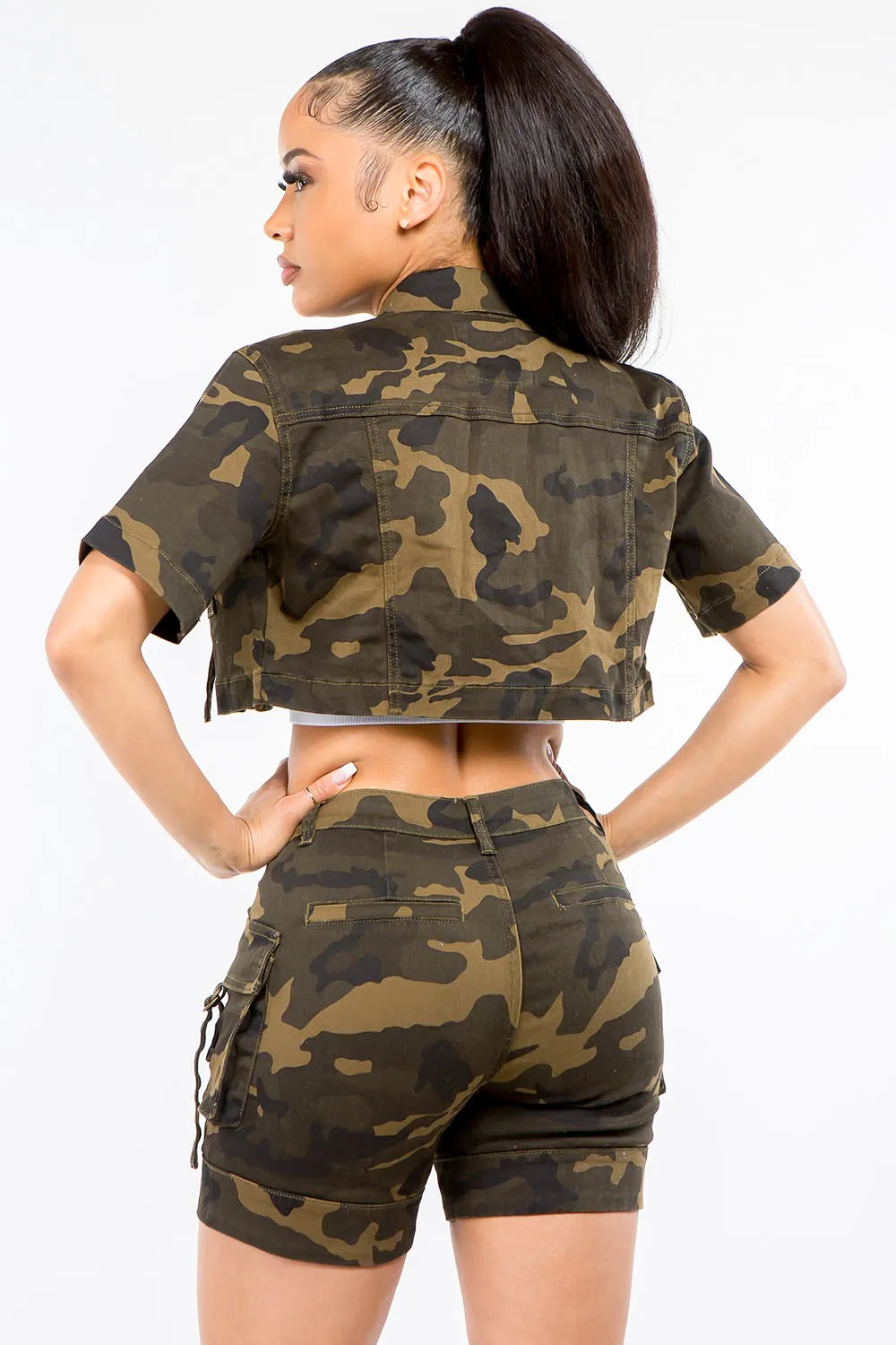 American Bazi Camo Cropped Jacket