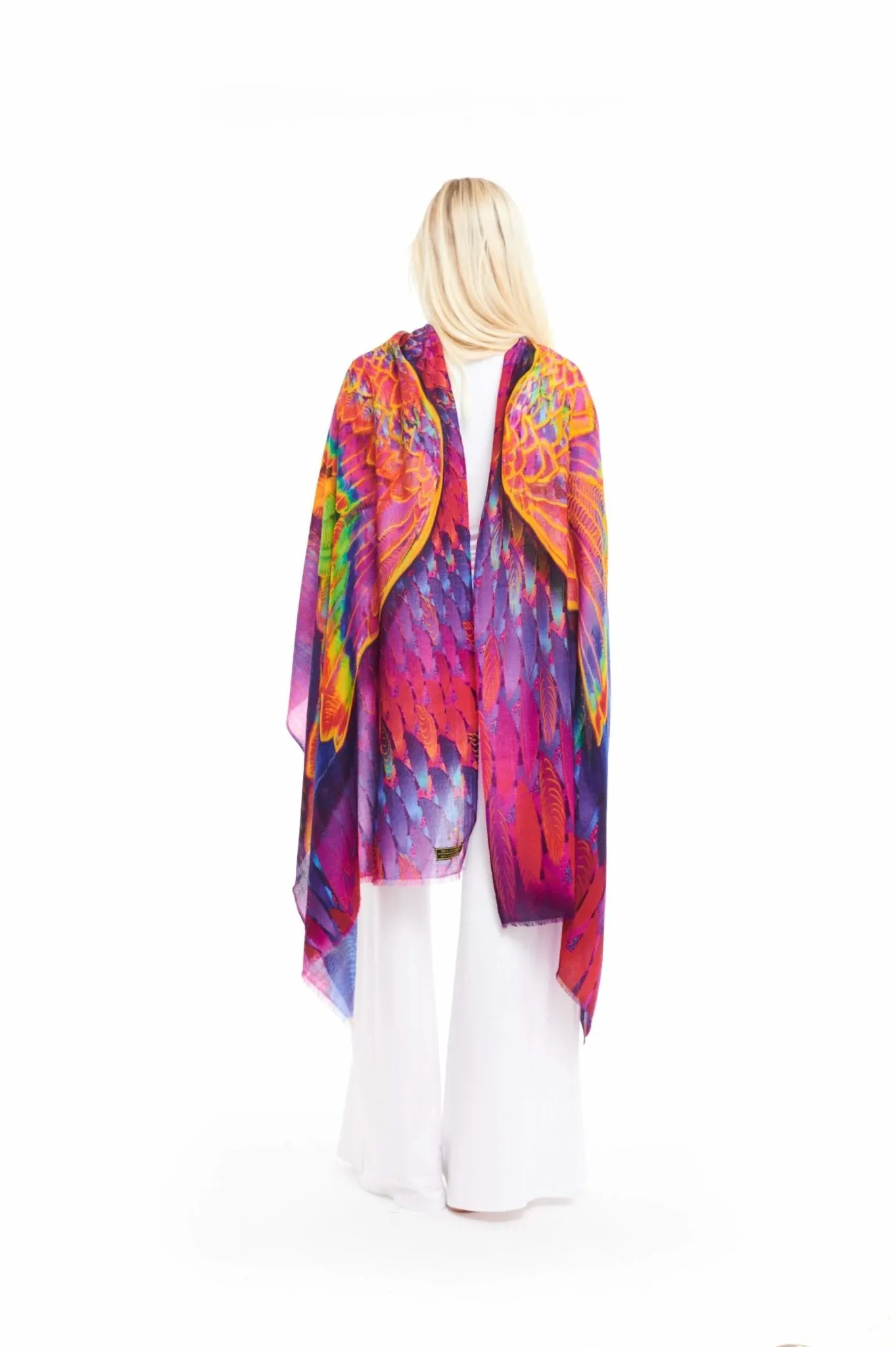 ANGEL WINGS CASHMERE DHARMA SHAWL - RAINBOW