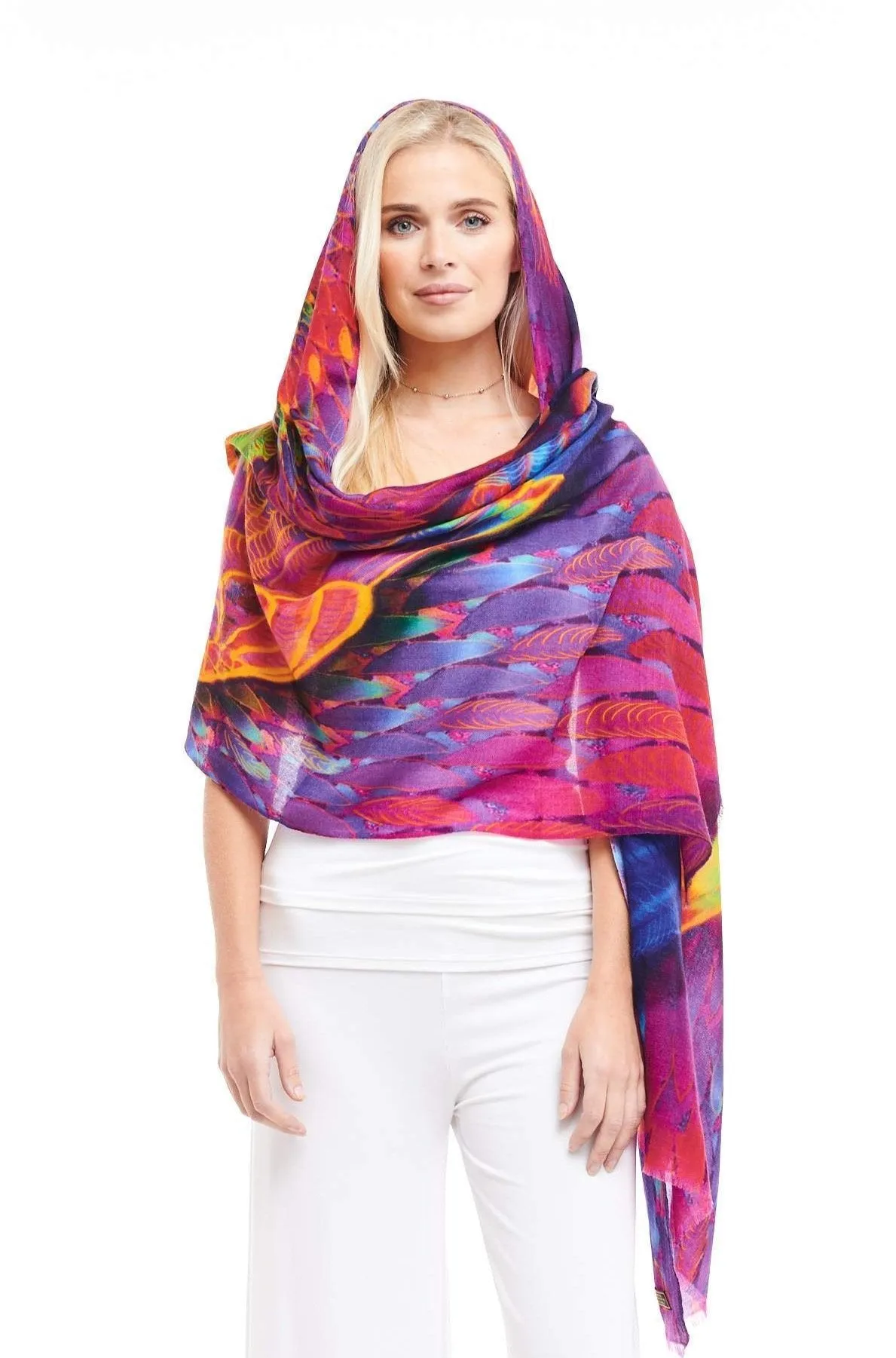ANGEL WINGS CASHMERE DHARMA SHAWL - RAINBOW