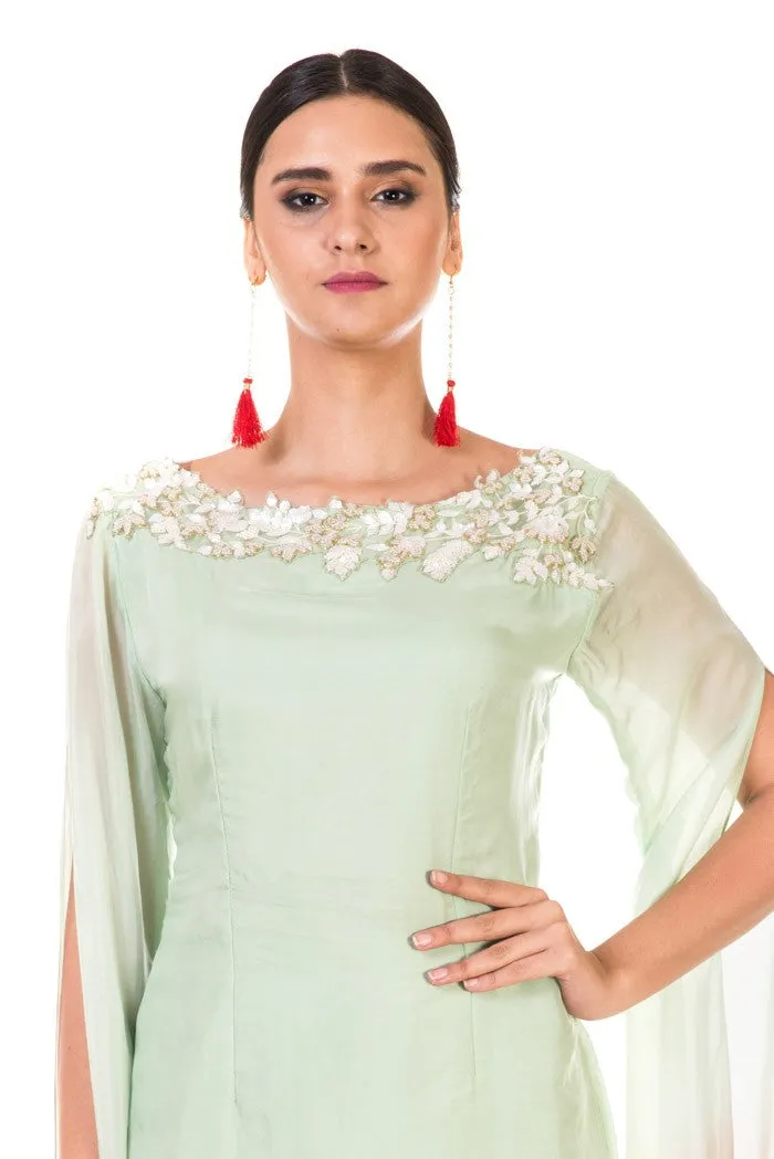 Anushree Agarwal Green and Dusty Pink Tunic with Dhoti Pants
