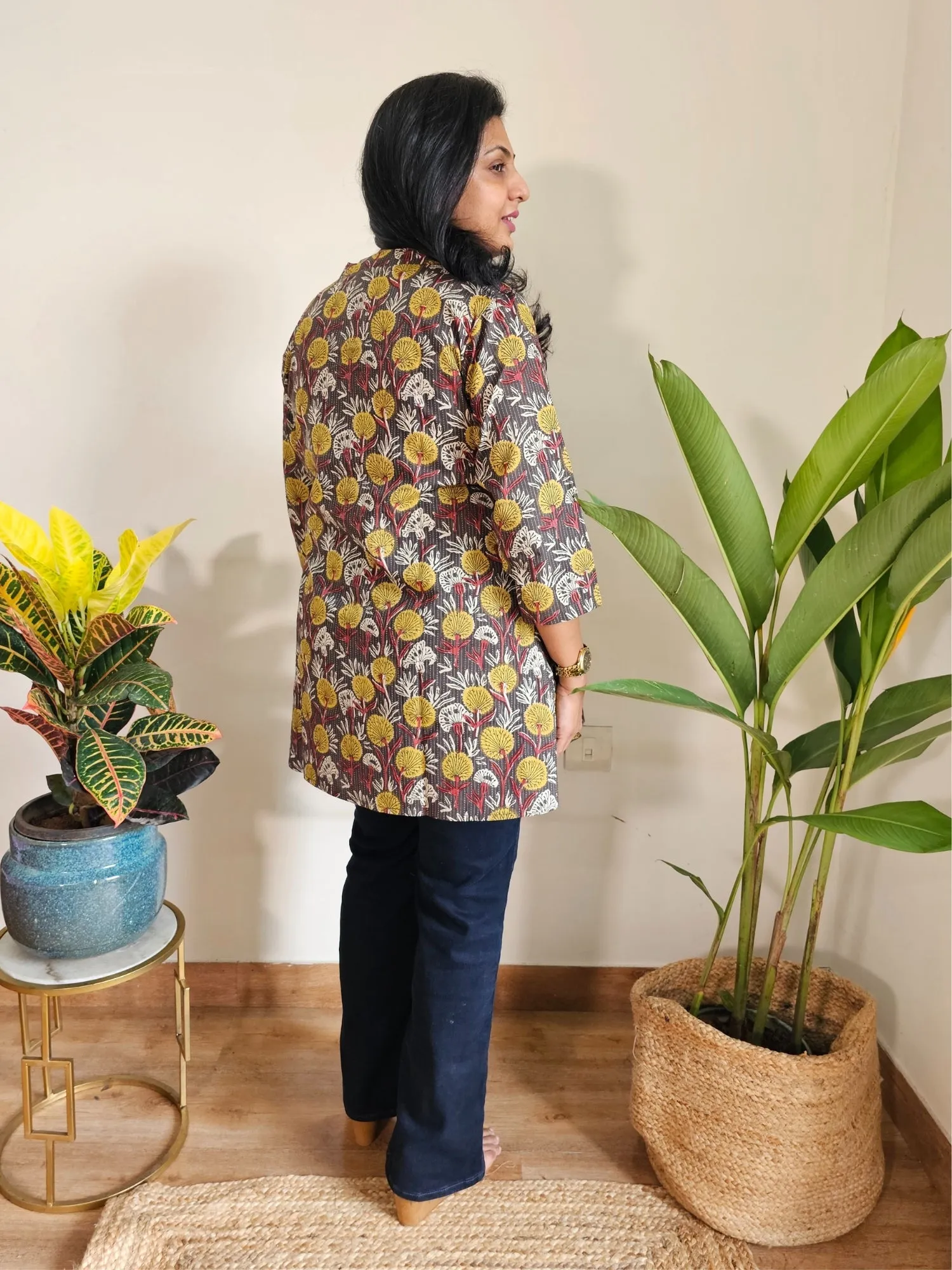 Anya Cotton Kantha Work Tunic Top