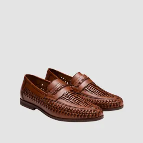AQ by Aquila Tyson Leather Espadrilles in Tan