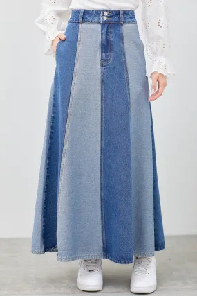 Arden Two Tone Denim Skirt