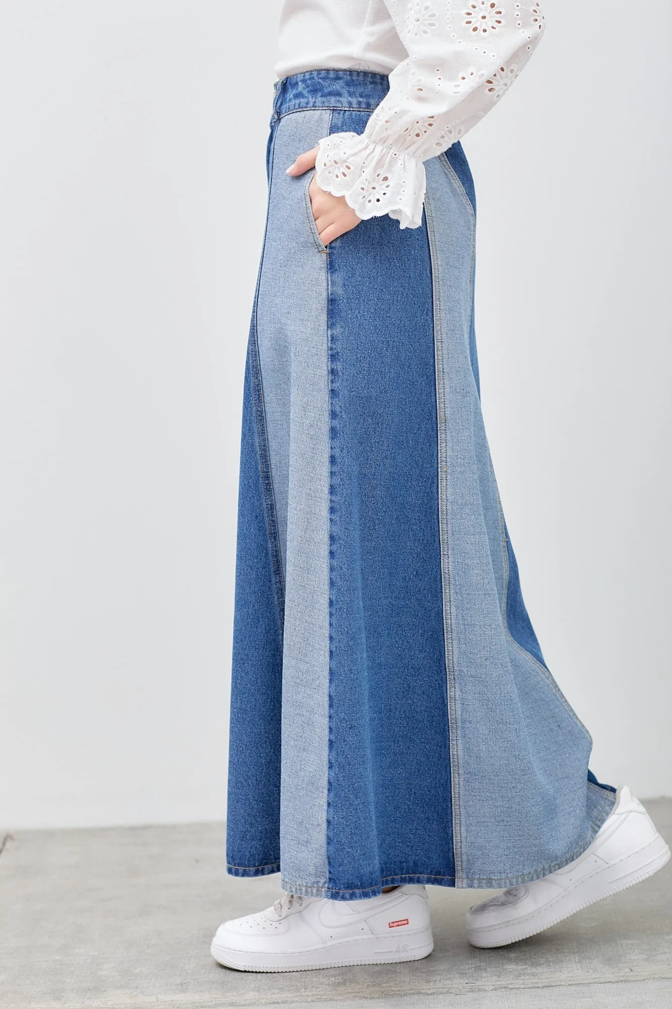 Arden Two Tone Denim Skirt