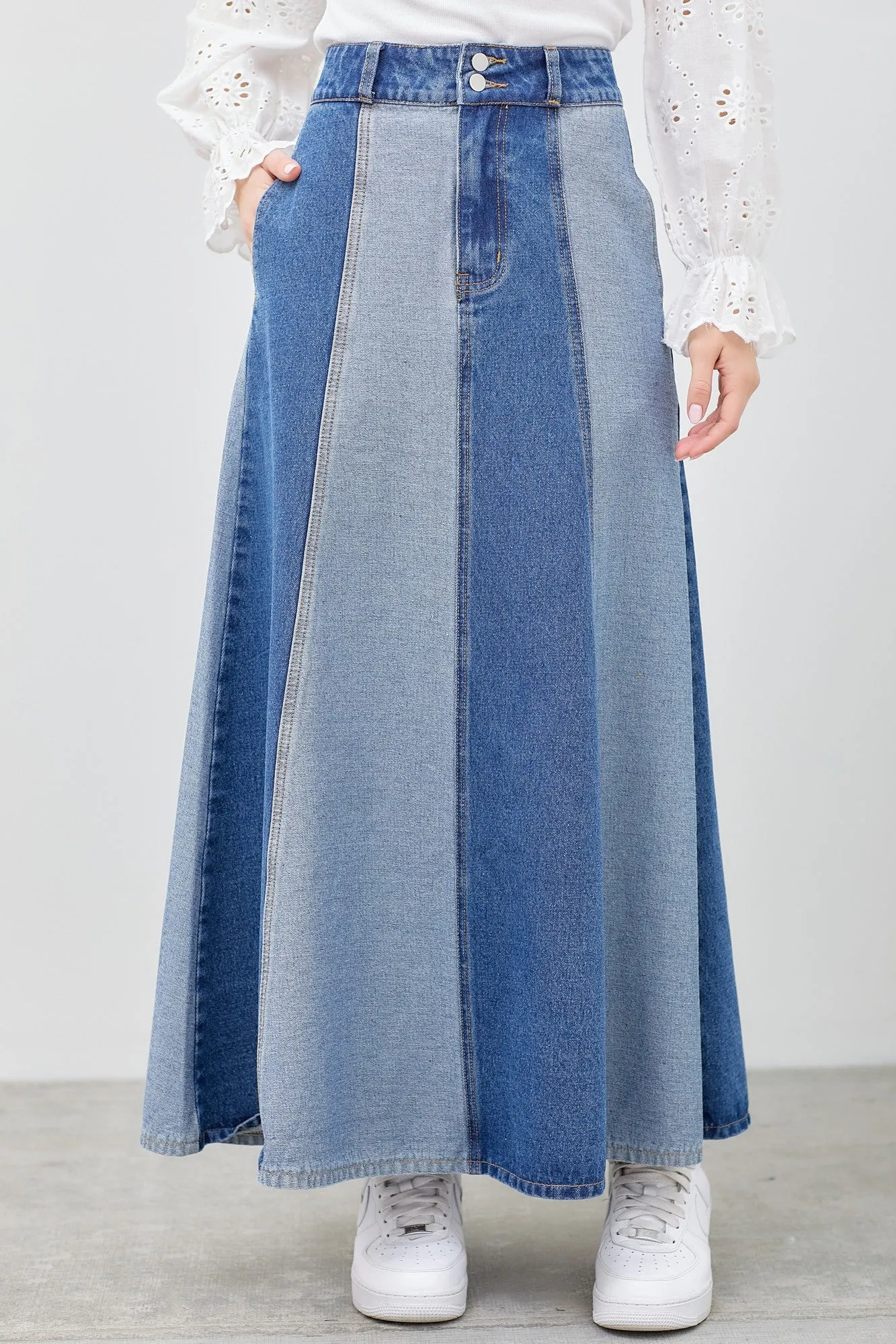 Arden Two Tone Denim Skirt