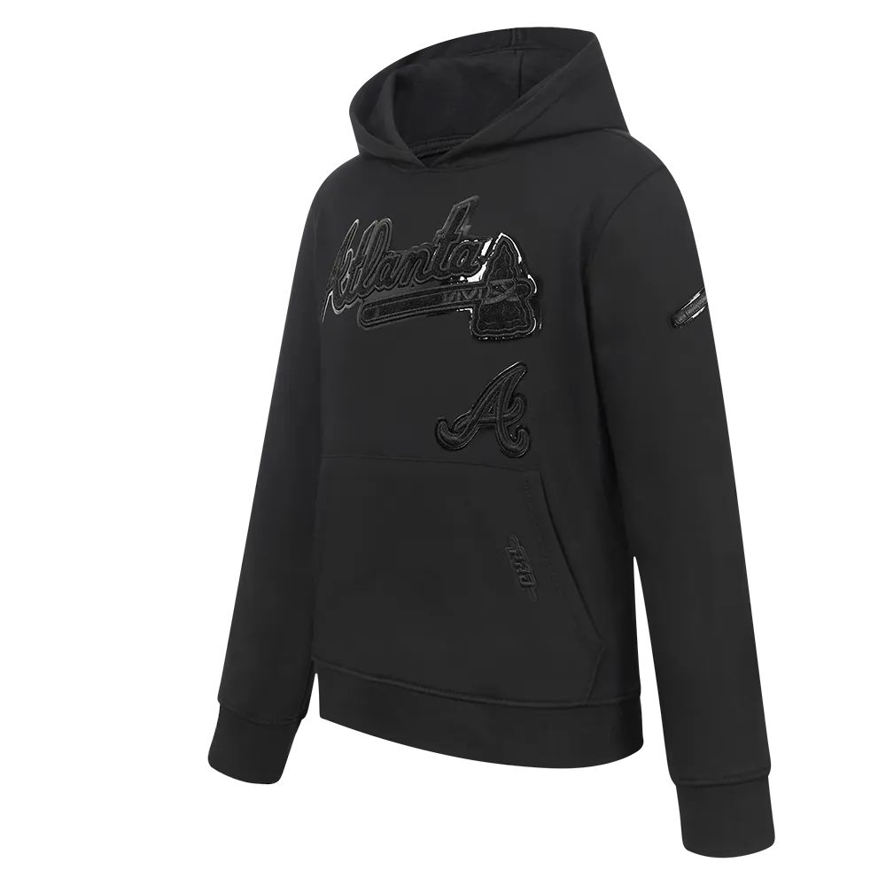 ATLANTA BRAVES TRIPLE BLACK BIG BOYS FLC PO HOODIE (BLACK)