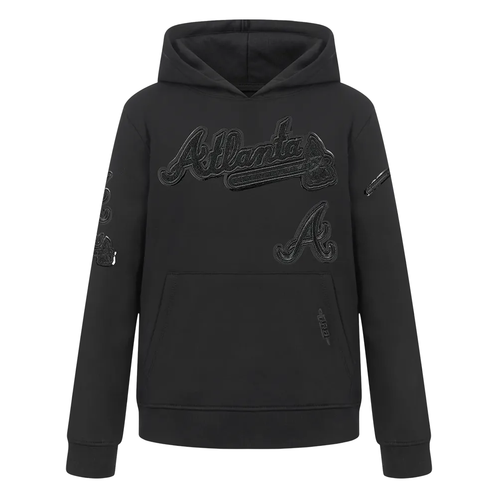 ATLANTA BRAVES TRIPLE BLACK BIG BOYS FLC PO HOODIE (BLACK)