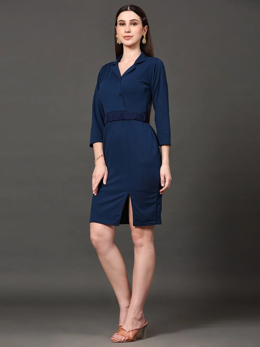 Azure Elegance Sheath Dress