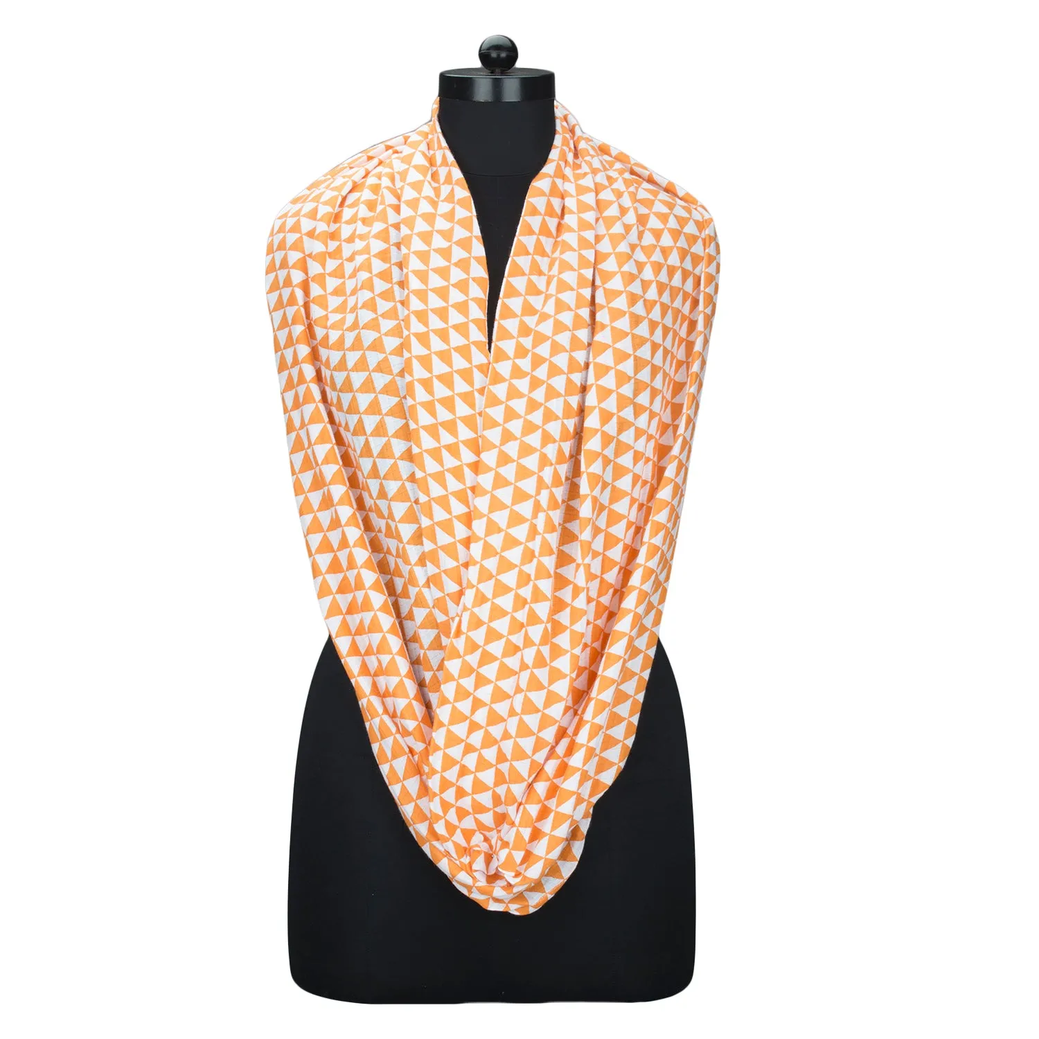Bacati - Liam Triangles Orange Muslin Nursing Scarf