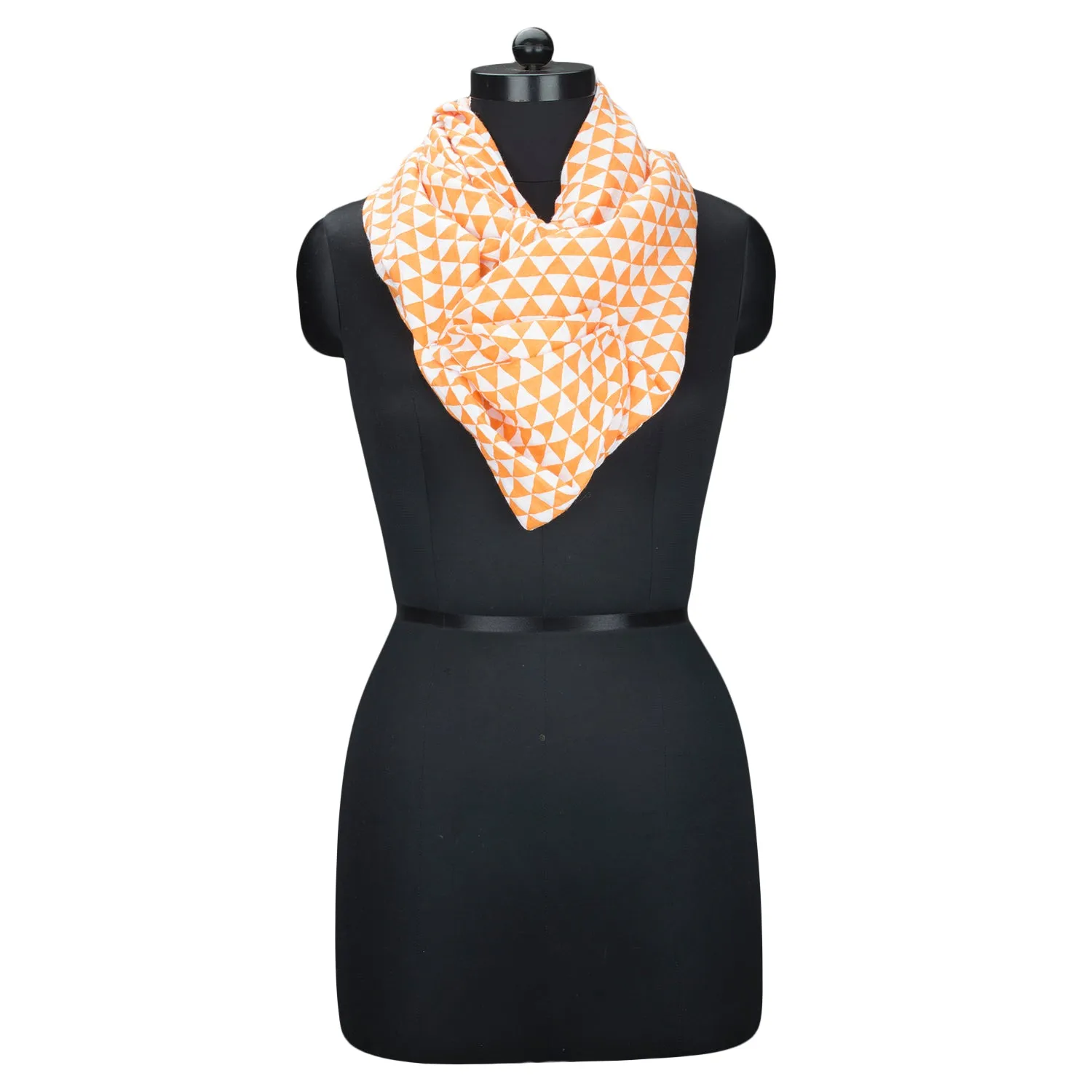 Bacati - Liam Triangles Orange Muslin Nursing Scarf