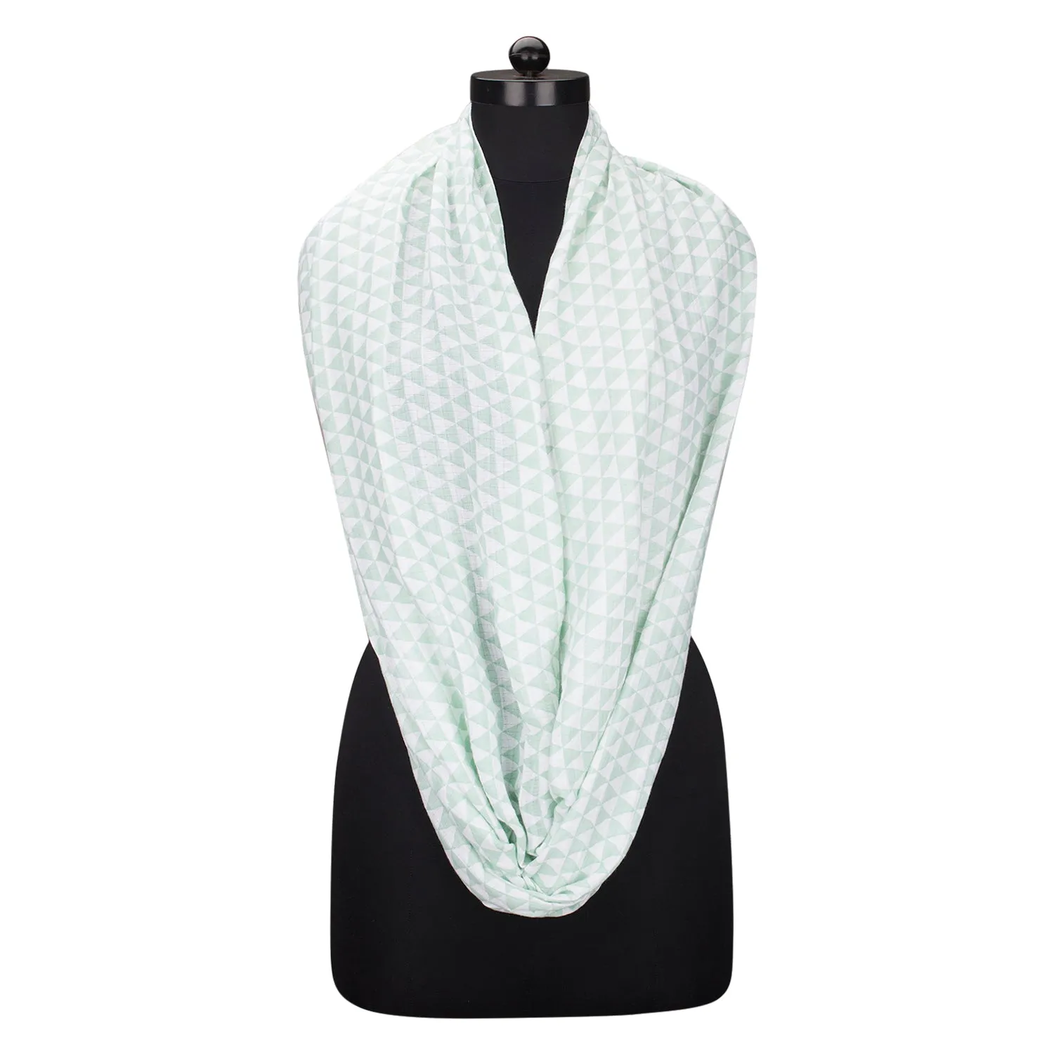 Bacati - Noah Triangles Mint Muslin Nursing Scarf