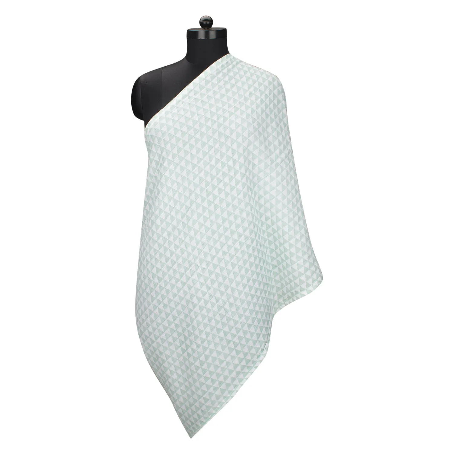 Bacati - Noah Triangles Mint Muslin Nursing Scarf