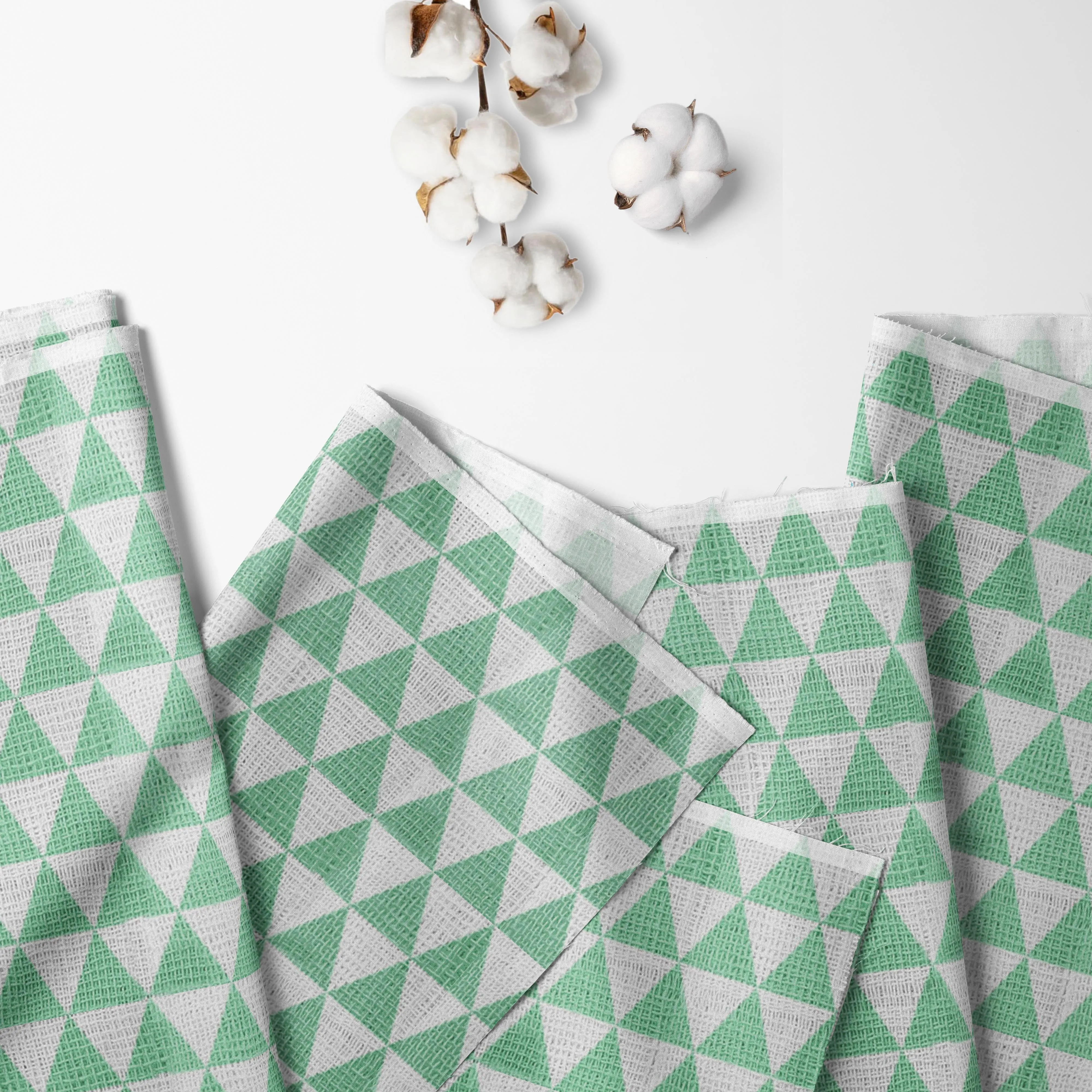 Bacati - Noah Triangles Mint Muslin Nursing Scarf