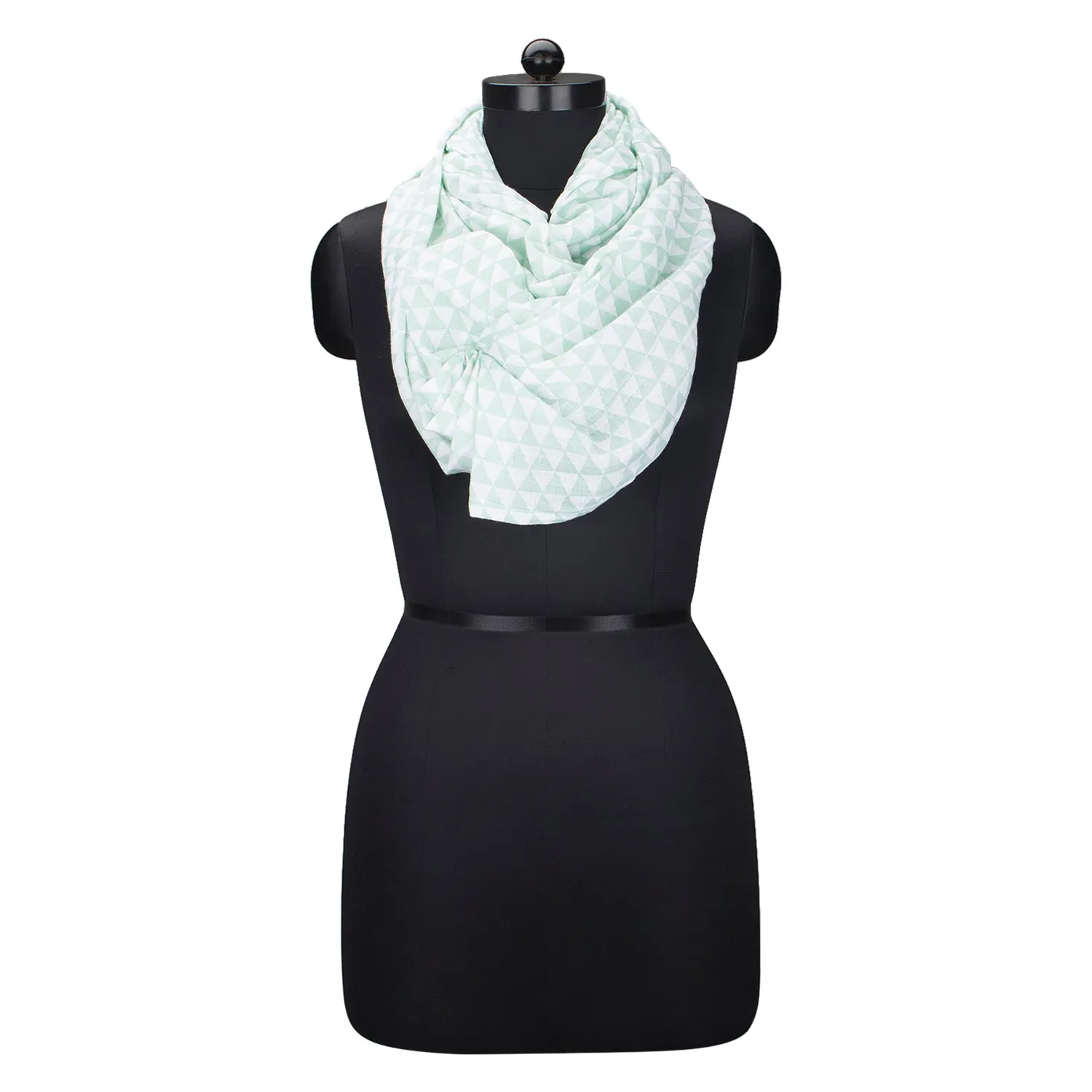 Bacati - Noah Triangles Mint Muslin Nursing Scarf