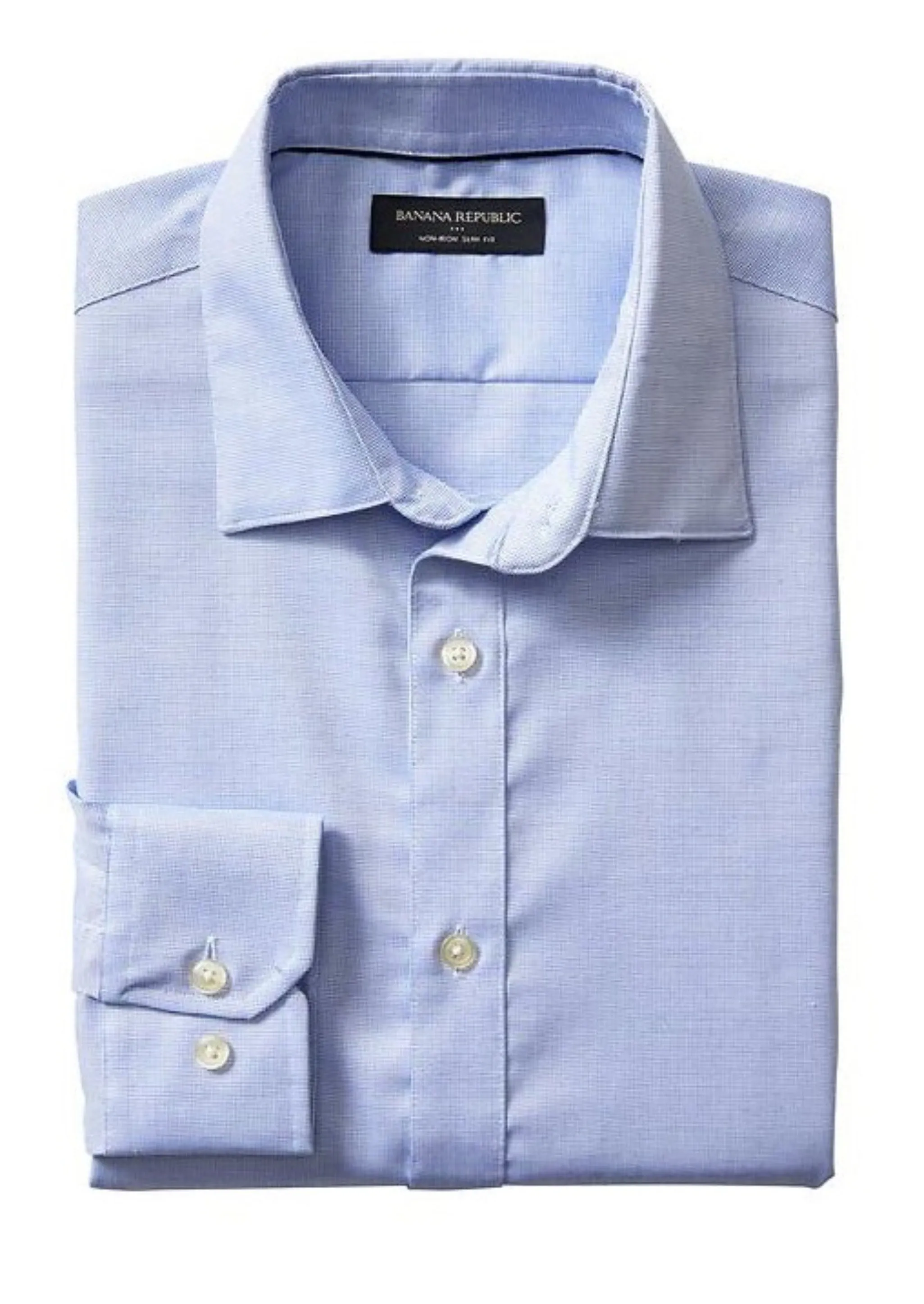 BANANA REPUBLIC Mens blue "Stretch Tailored Slim Fit" dress shirt, M