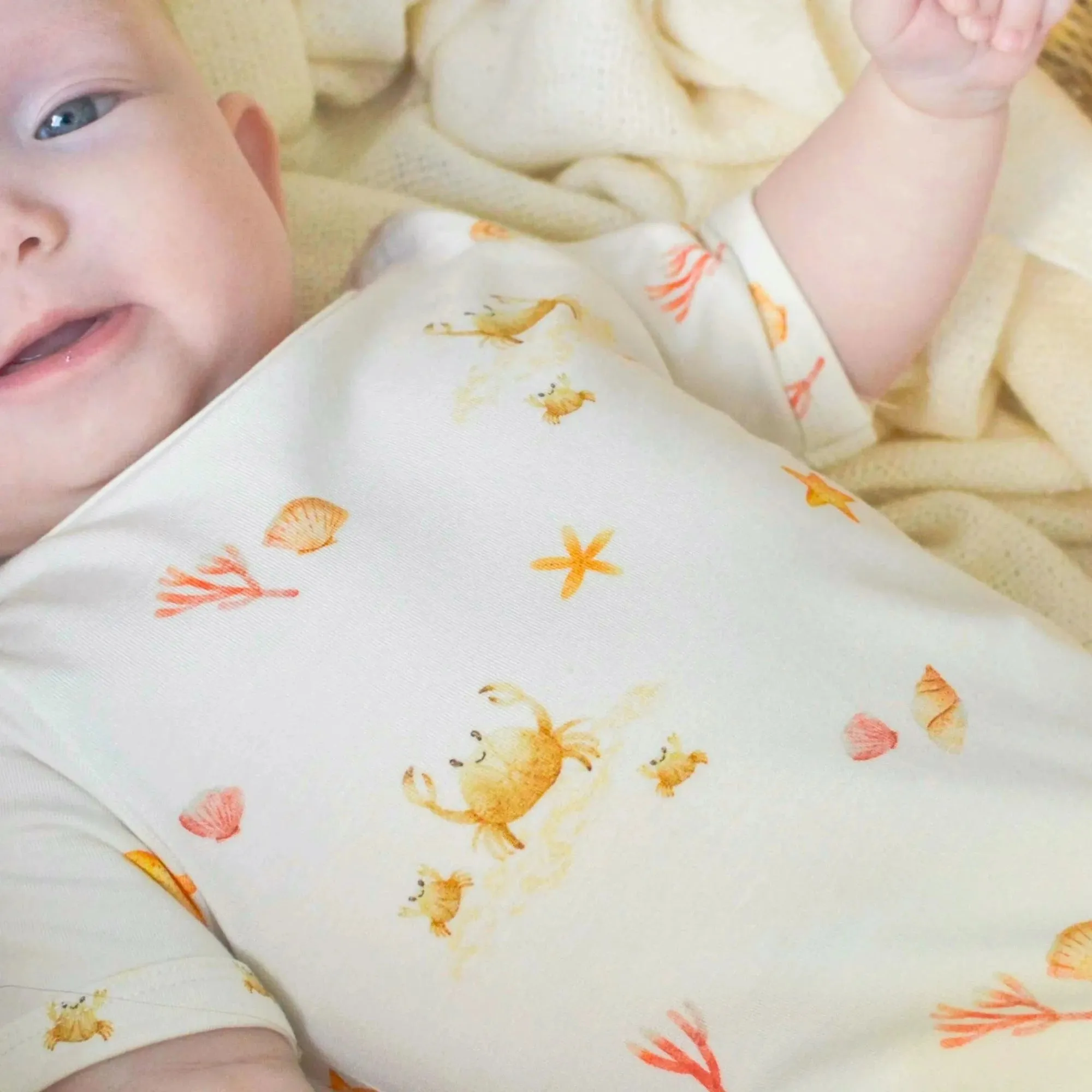 BELAN J Short Sleeves Onesie - Seaside