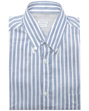 Bianco and Blue Stripe Sport Shirt