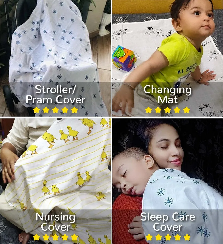Bird Design Muslin Swaddle Wrap
