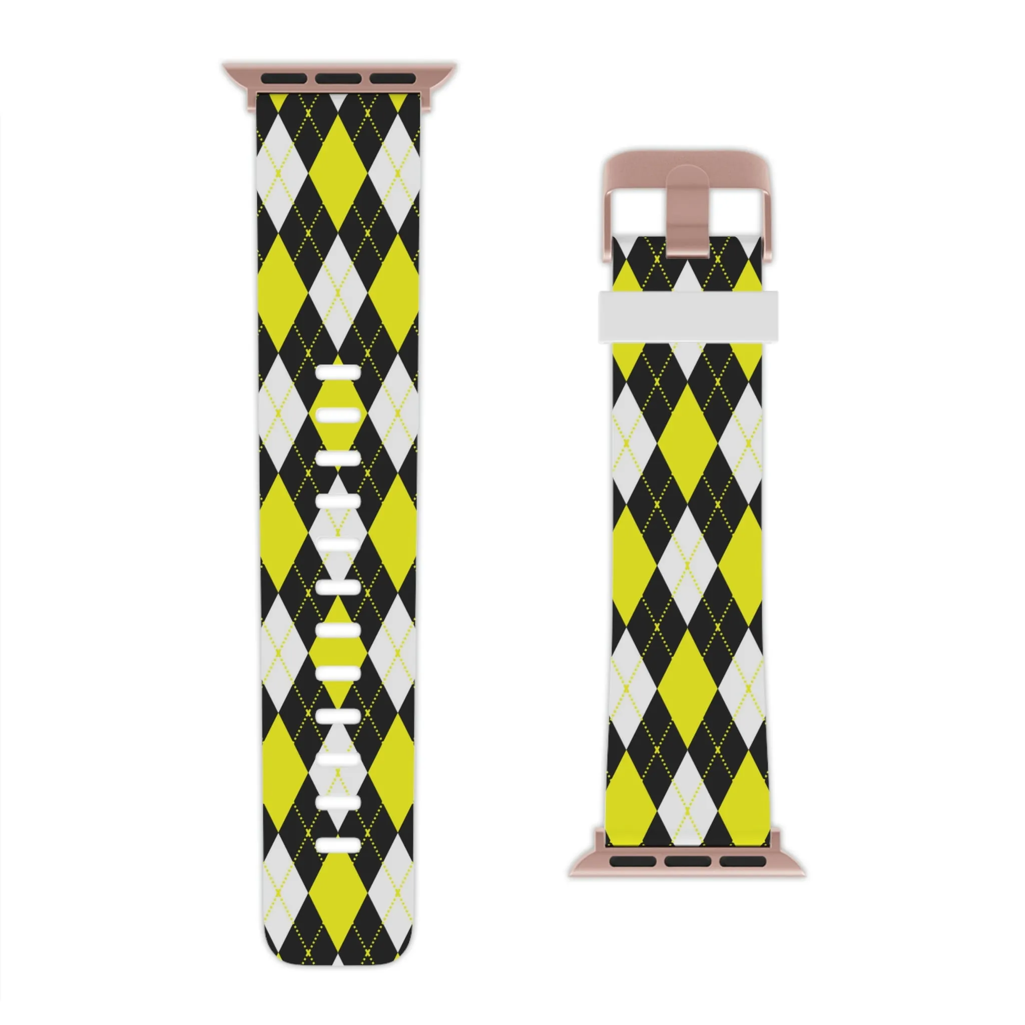 Black and Yellow Thermo Elastomer Watch Band for Apple Watch