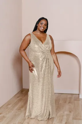Blair Sequin Dress | Ready To Ship | Champagne Gold