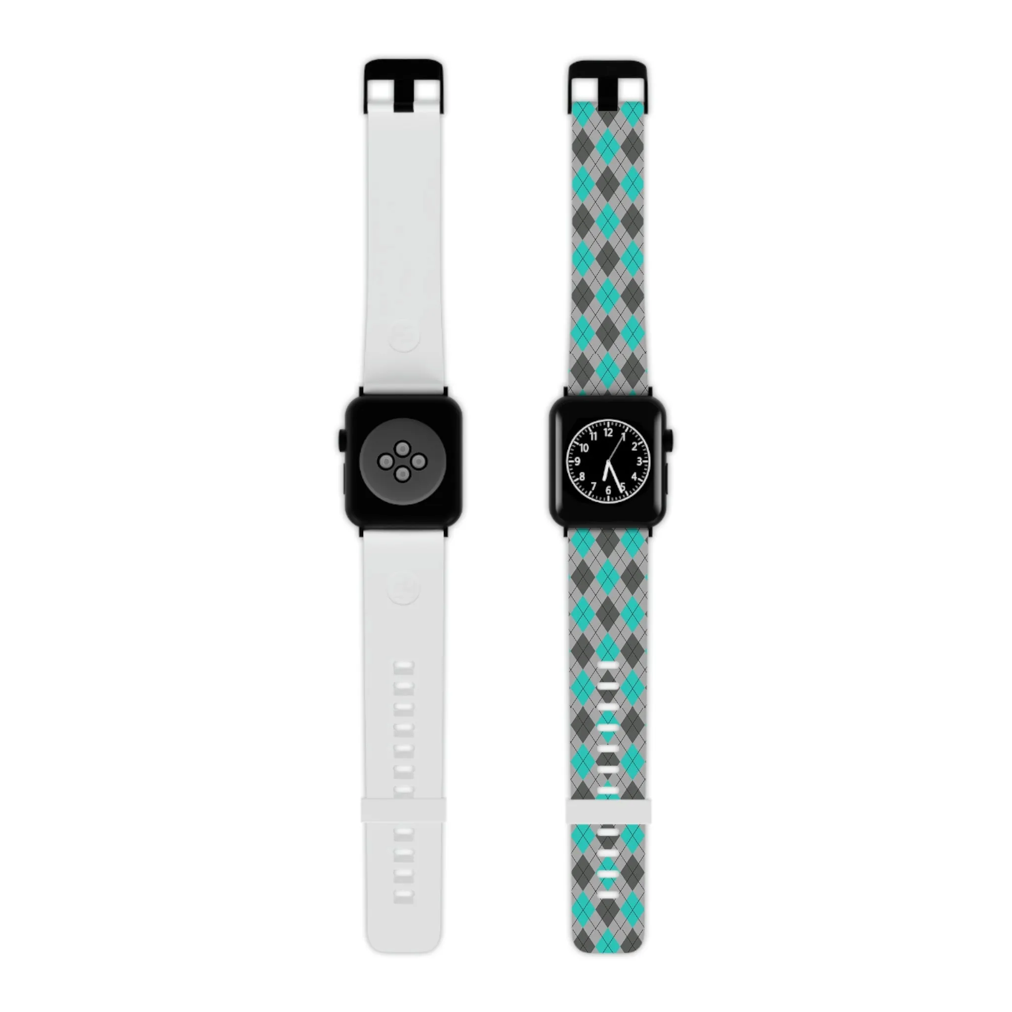 Blue and Gray Argyle Thermo Elastomer Watch Band for Apple Watch