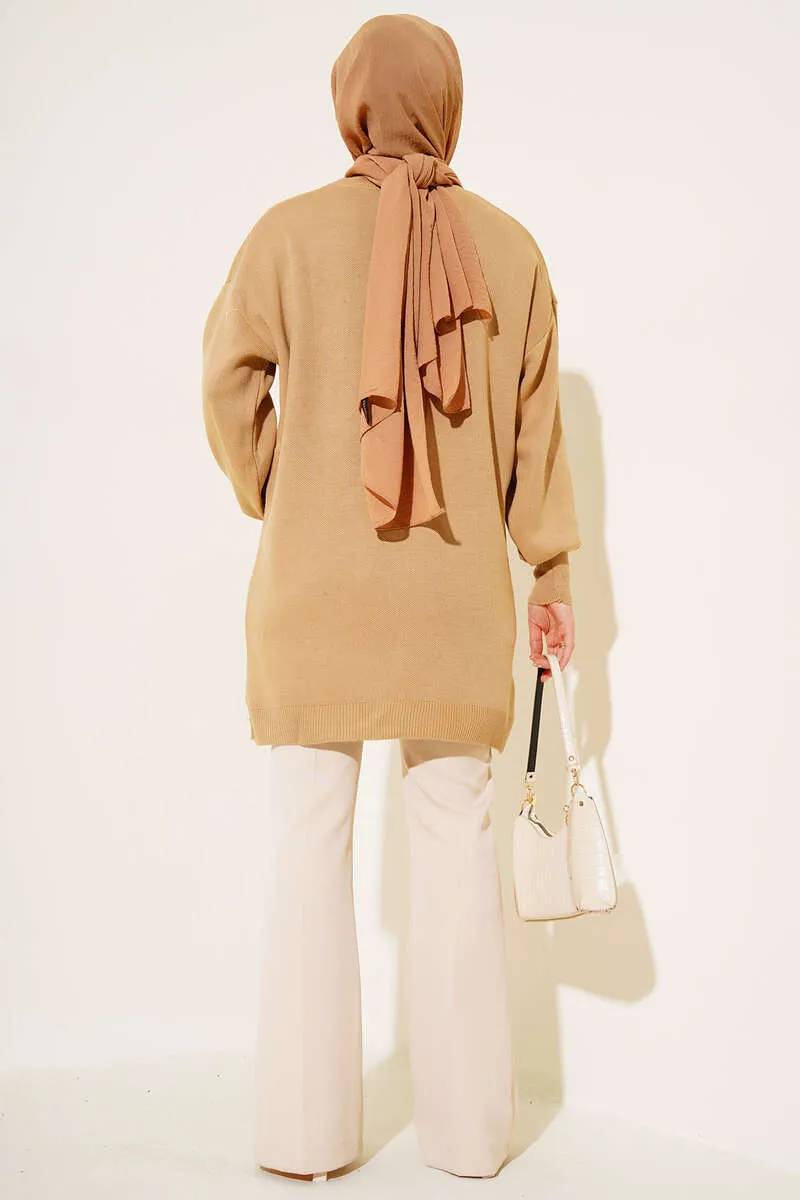 BNG Women Chain Necklace Sweater Camel - Clermont
