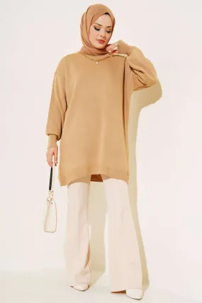 BNG Women Chain Necklace Sweater Camel - Clermont