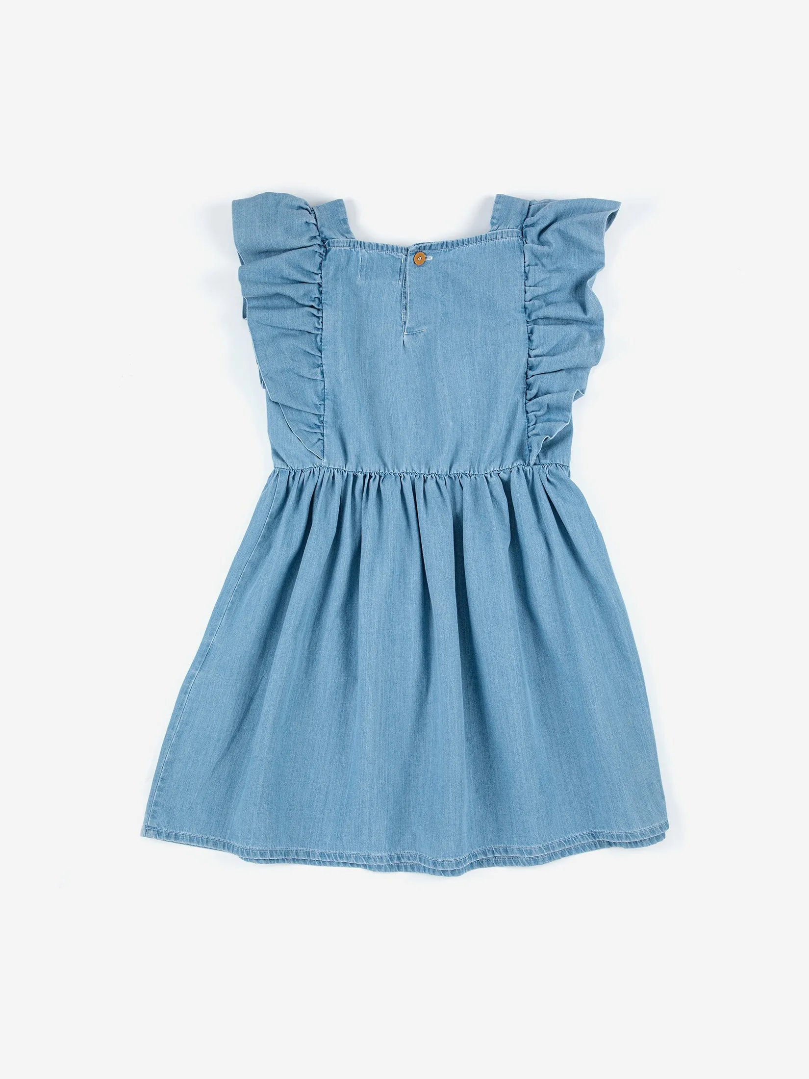 Bobo Choses Pelican Denim Ruffle Dress