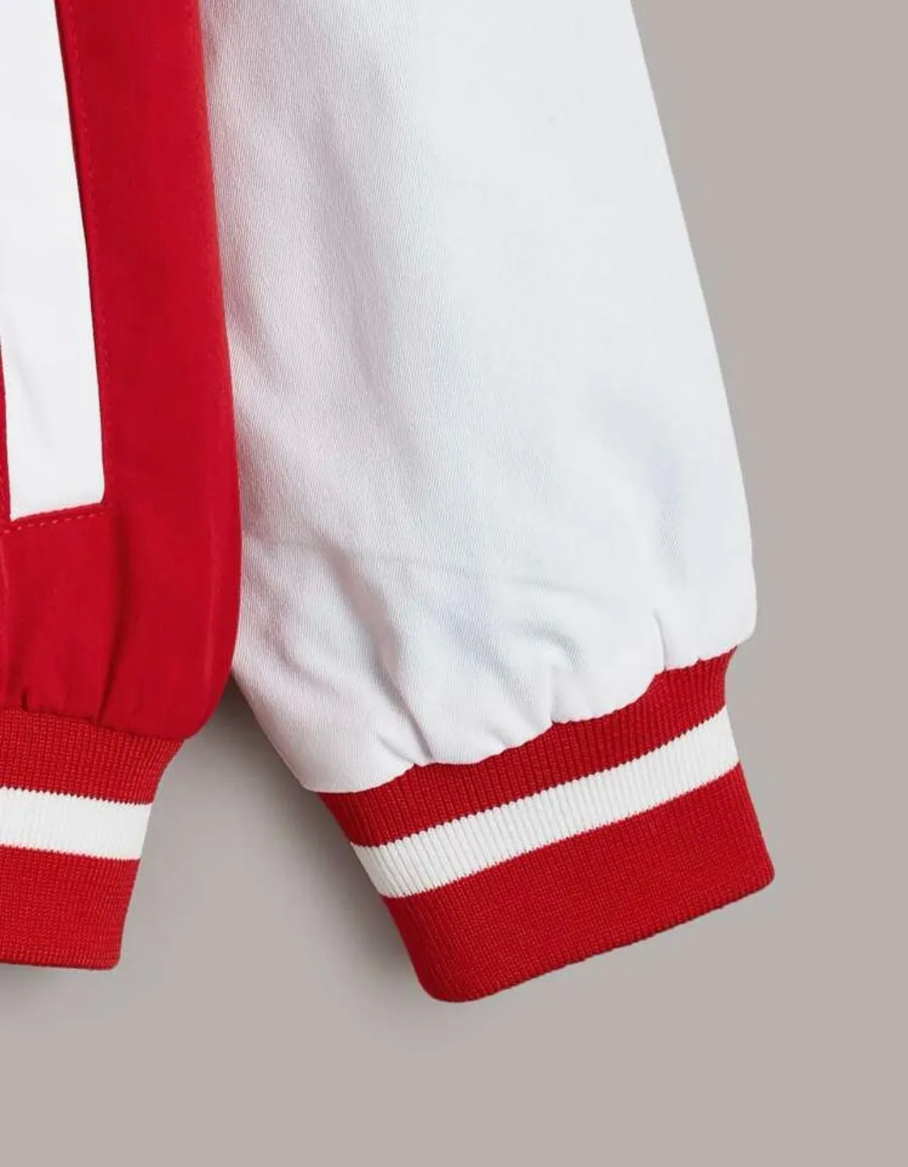 Boys Letter Patched Striped Trim Bomber Jacket
