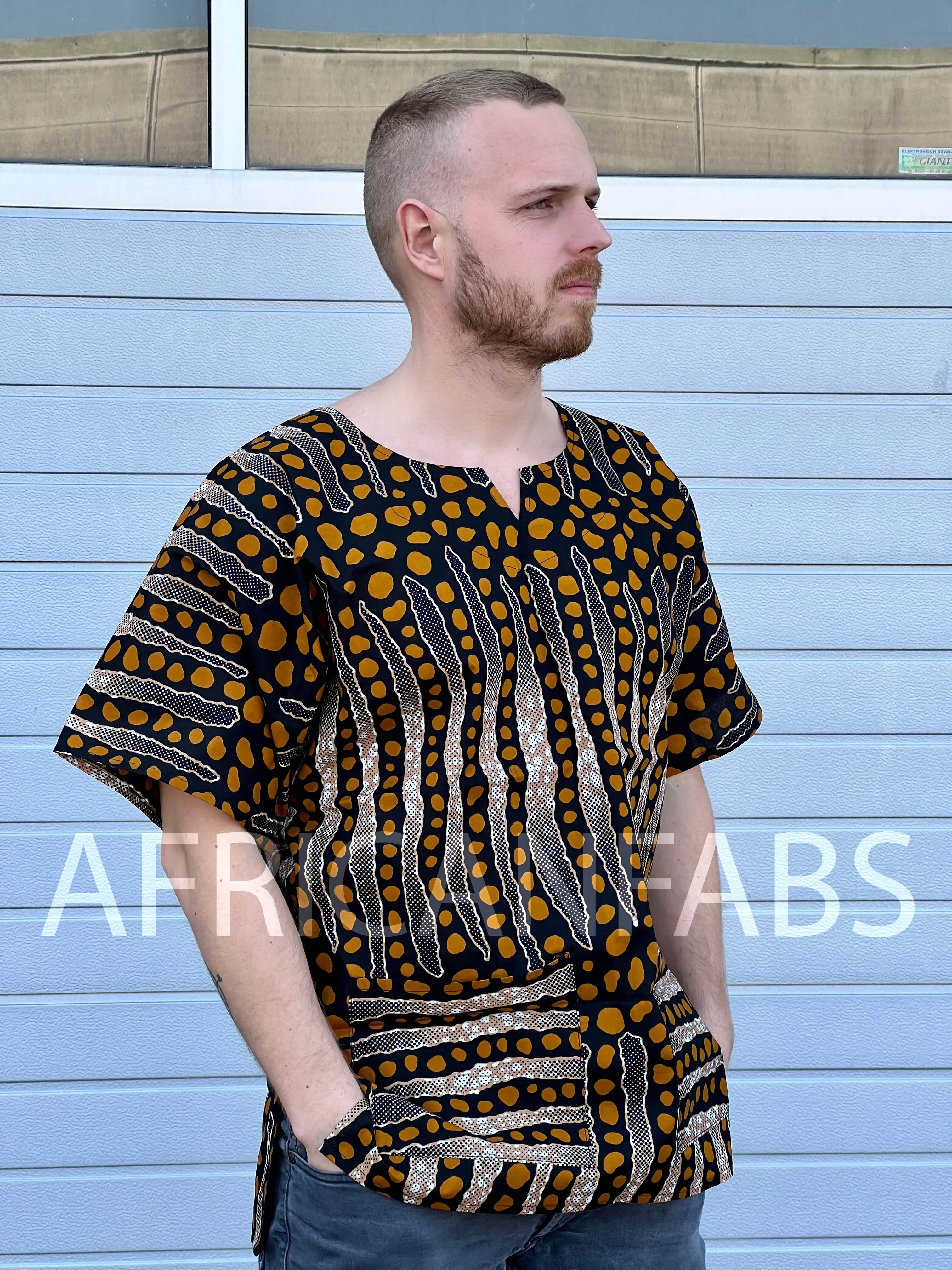 Brown / Black Bogolan Dashiki Shirt / Dashiki Dress - African print top - Unisex