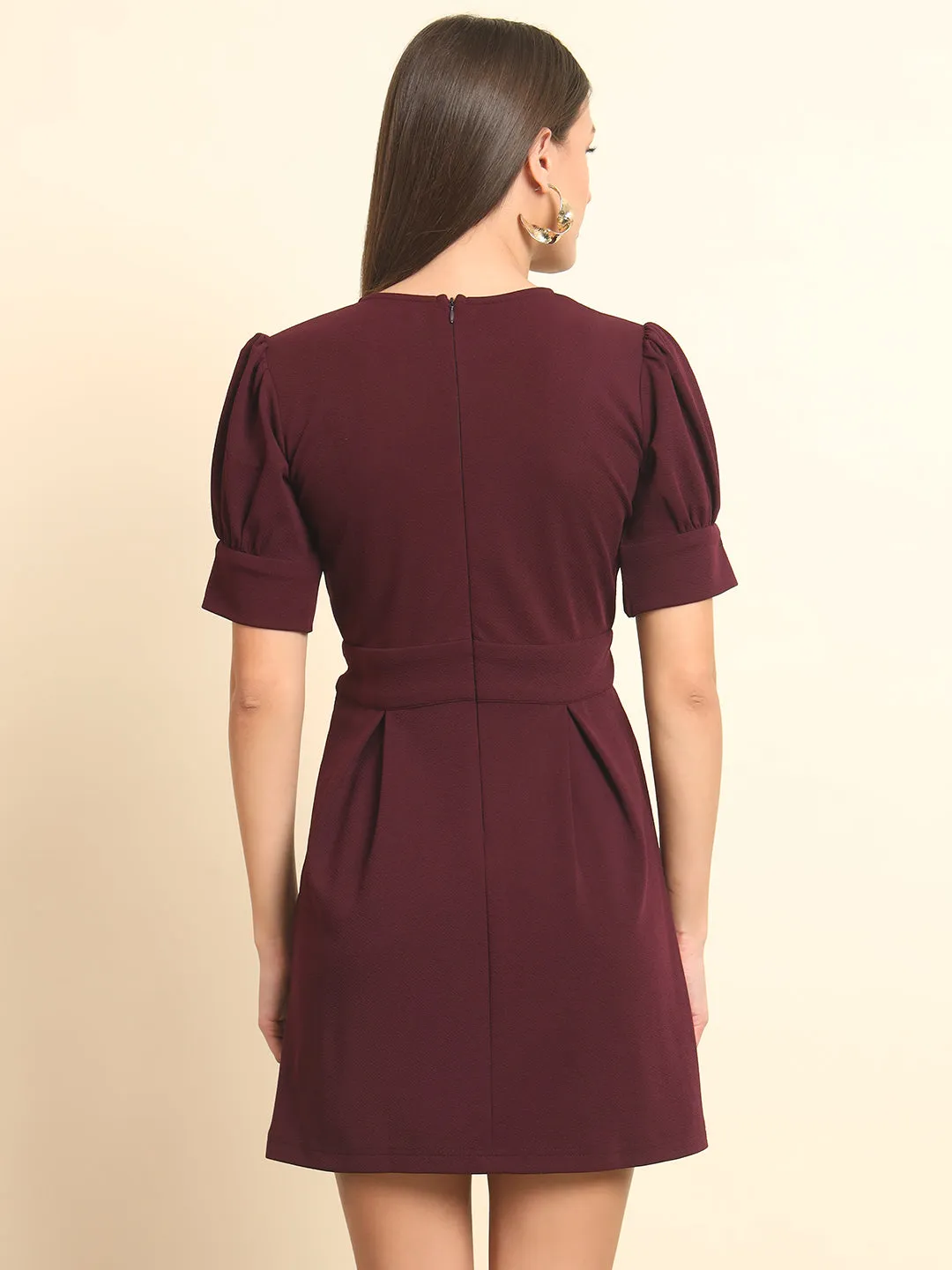 Burgundy Overlap Dress