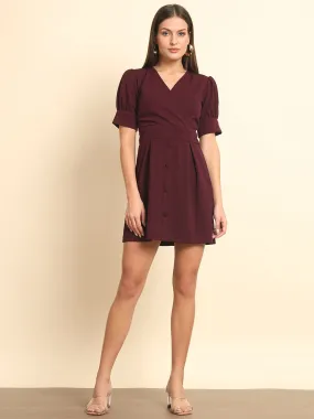 Burgundy Overlap Dress