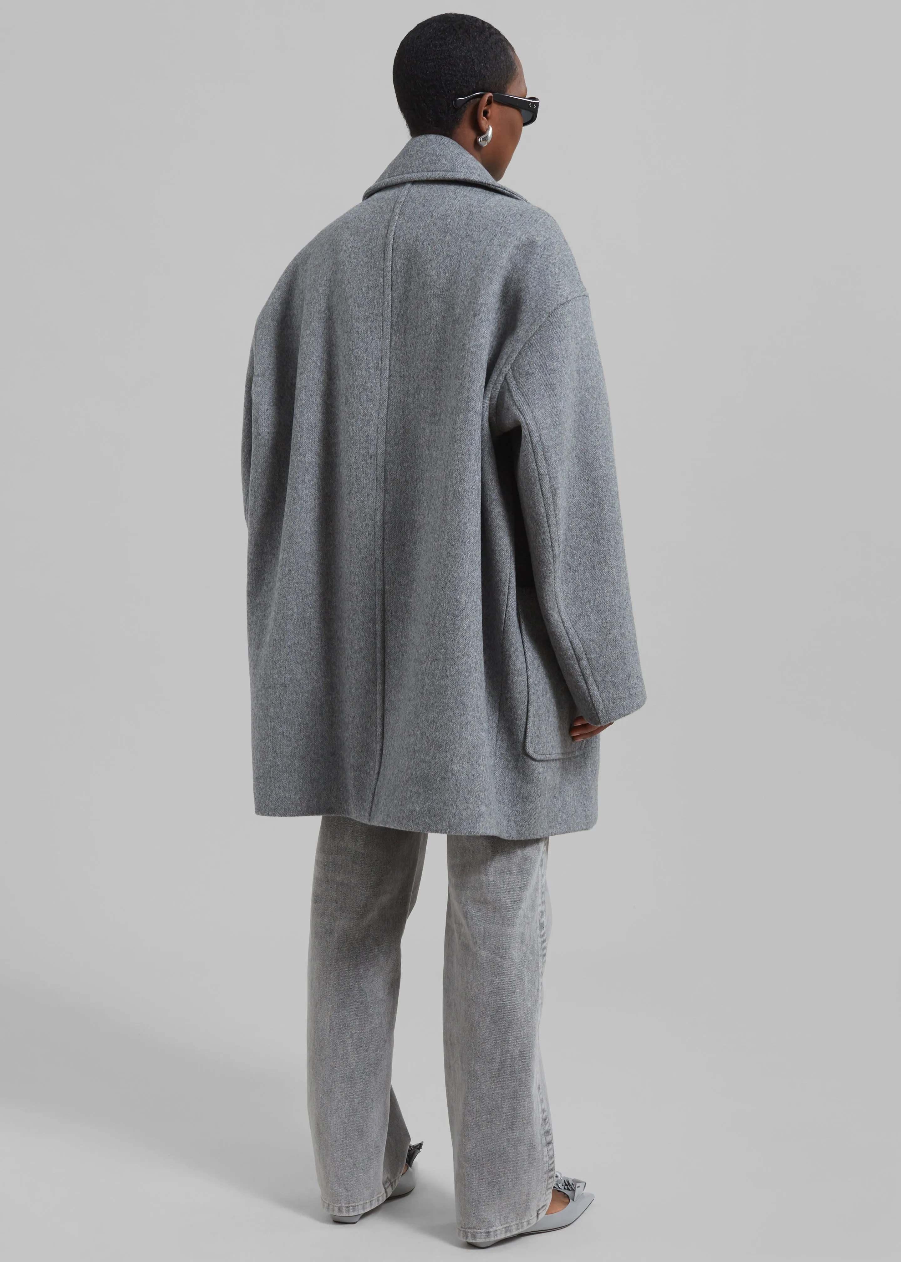 Calgary Oversized Wool Peacoat - Grey