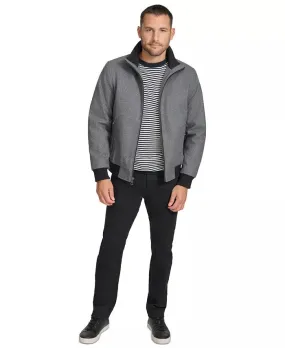 Calvin Klein Men's Wool Bomber Jacket With Knit Trim XL Grey