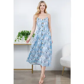 Cat Print Maxi Dress