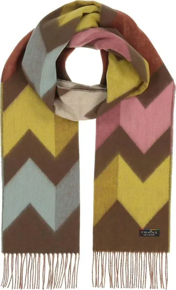 Chevron Zig Zag Recycled Scarf-Dark Olive