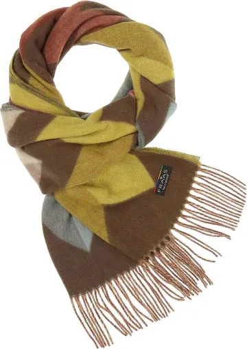 Chevron Zig Zag Recycled Scarf-Dark Olive