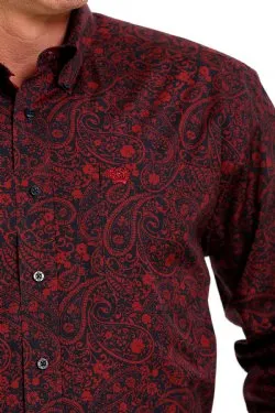 CINCH PAISLEY PRINTED BUTTON DOWN WESTERN SHIRT