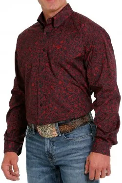 CINCH PAISLEY PRINTED BUTTON DOWN WESTERN SHIRT