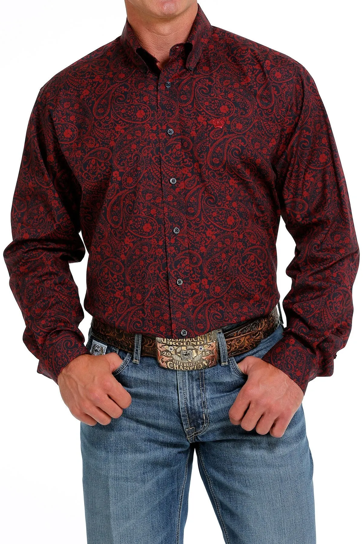CINCH PAISLEY PRINTED BUTTON DOWN WESTERN SHIRT