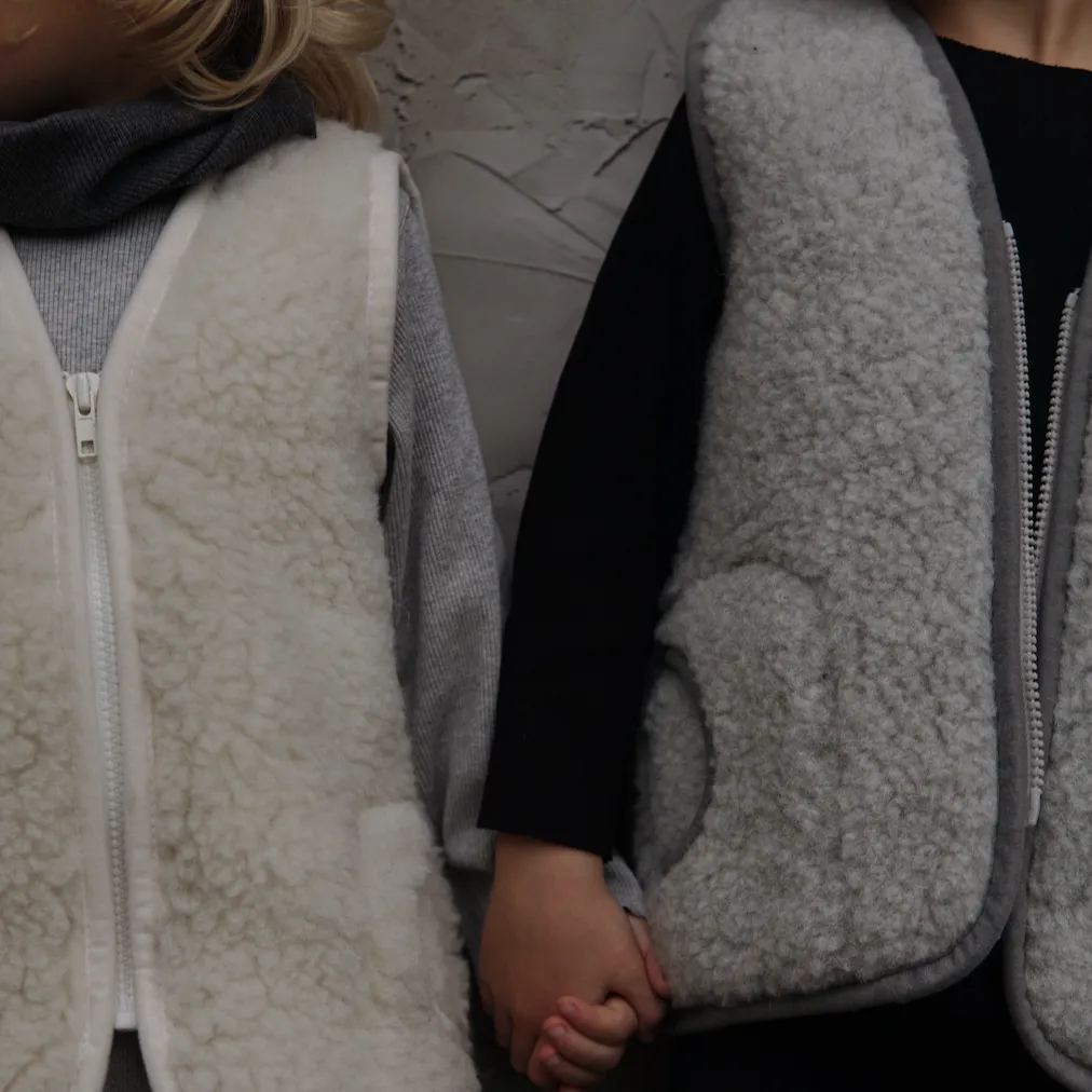 Clara 100% Wool Vest (Grey)